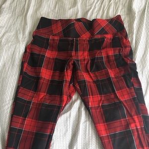 Torrid Red Plaid Cropped Ponte Pants